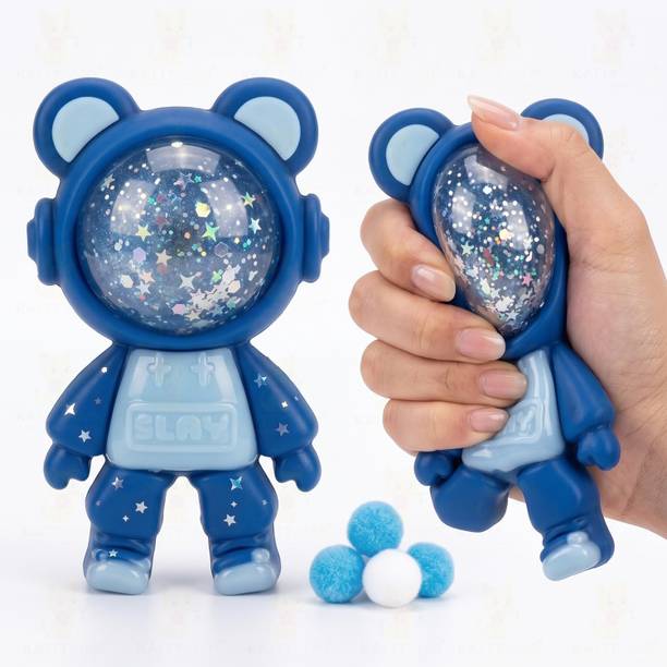 katty mao Blue Space Astronaut Squishy Stress Relief Toys Bath Toy