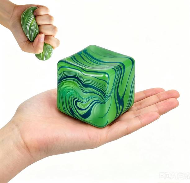 FOBIXEN Stress Free Cube, Soft Squishy Stress Ball, Anxiety Relief Toy, Soft Squishy Bath Toy