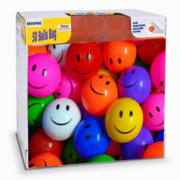 EEVOVEE Smiley Kids Plastic Pool Balls, Non Toxic Ball Pit Balls 6.3cm, (36.3pcs) Bath Toy