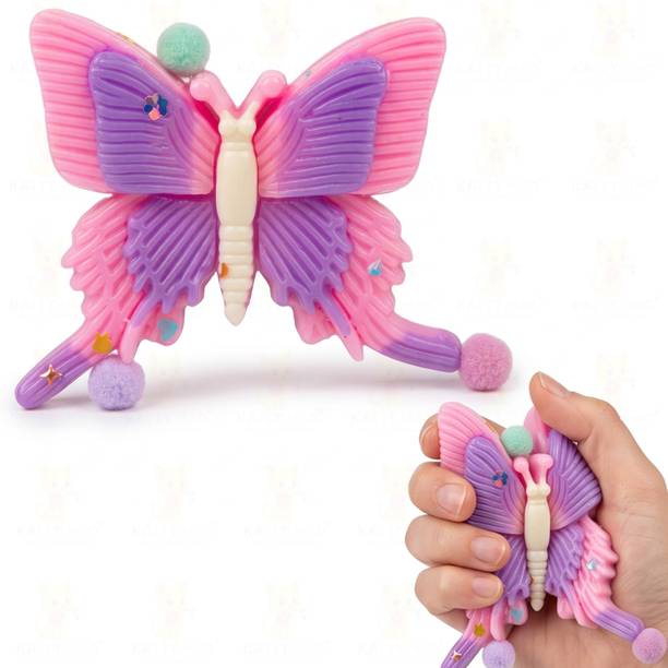 katty mao Butterfly Pink Purple Squishy Toys for Girls, Animal Shaped Squishy Toys Bath Toy