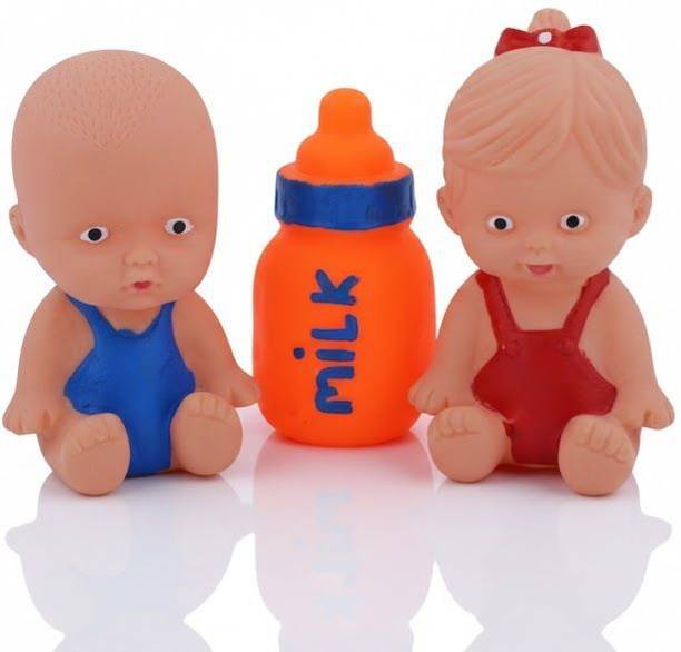 Zivika Set Of 3 Baby Bath Care SC-129 Squishy ChuChu Toy With BPA Free NonToxic For Kid Bath Toy
