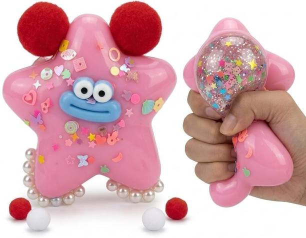 katty mao Starfish Squishy Toy, Cute Pink Ocean Fidget Sensory Squeeze & Stress Relief Toy Bath Toy