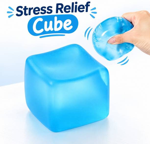 SHOPPOFOBIX Stress Relief Toys Ice Cube with Snowflakes Squishy Small Squeeze Ball Bath Toy