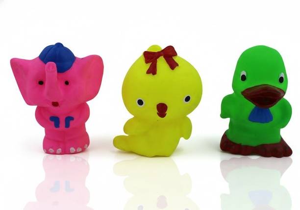 Zivika 3 Pcs Baby Bath Care SC-128 Animal Shape Squishy Toys With BPA Free Soft Rubber Bath Toy