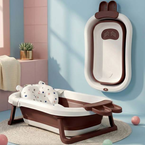 StarAndDaisy New Born Baby Folding Bathtub with Cushion & Shop Bar for 0 to 2 Years
