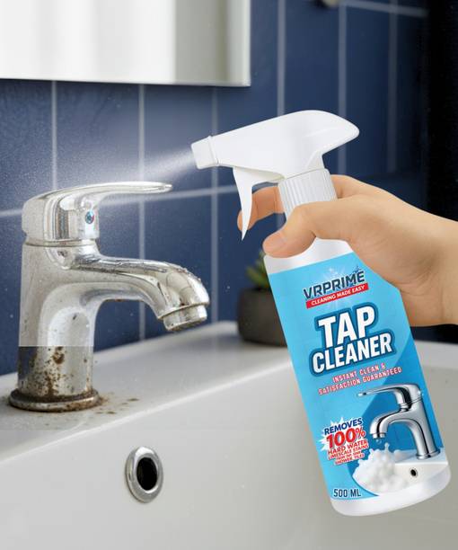 VRPRIME Tap, Shower & Bathroom Cleaner Spray 500ml | Limescale, Salt, Rust & Hard Water Stain Remover Tap Cleaner Spray