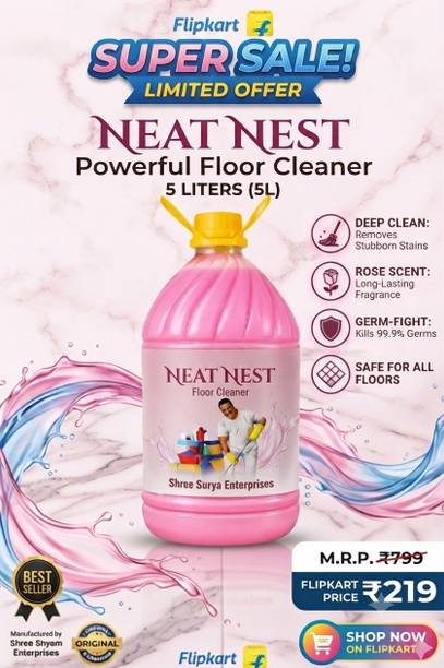 Neat Nest Premium Pink Phenyl For Floors, Kitchen & Bathroom. Natural Jasmine Frag.(5 L) fresh Jasmine
