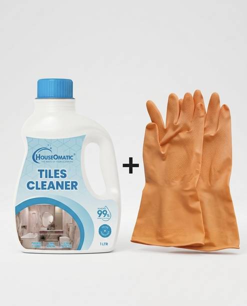 HOUSEOMATIC Tiles Cleaner 1 Litre with Hand Protection Gloves NA