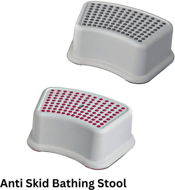 Branco Antiskid Bathroom Plastic Stool (Assorted Colours) - Set of 2 (BRC-710) Bathtub Caddy