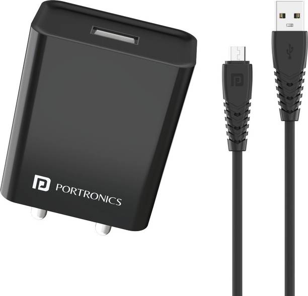Portronics 12 W 2.4 A Wall Charger for Mobile with Detachable Cable