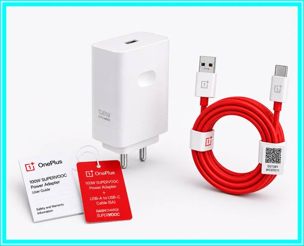 OnePlus 100 W SuperVOOC 10 A Wall Charger for Mobile with Detachable Cable