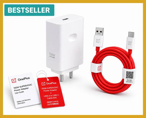 OnePlus 100 W SuperVOOC 10 A Wall Charger for Mobile with Detachable Cable