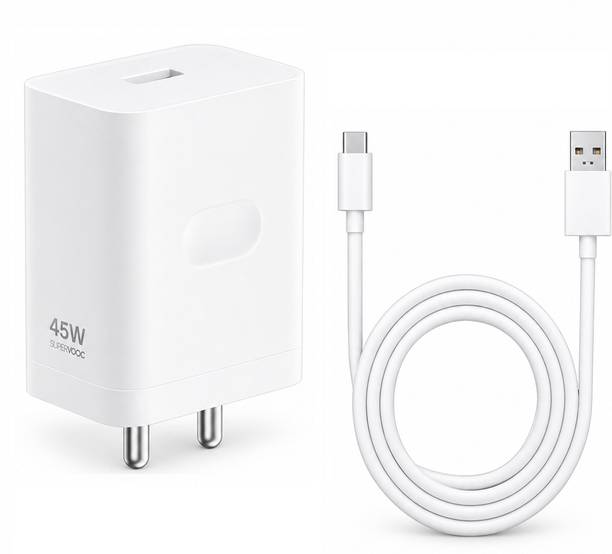OPPO 45 W SuperVOOC 5 A Wall Charger for Mobile with Detachable Cable