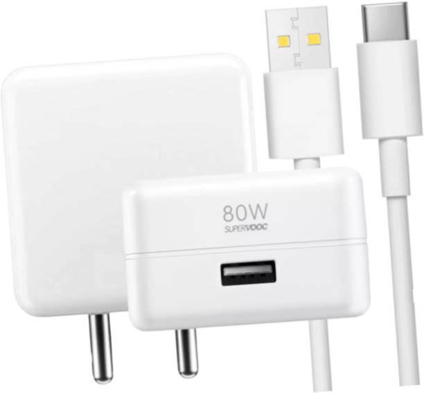 BLYNOIZ 80 W SuperVOOC 8 A Wall Charger for Mobile with Detachable Cable