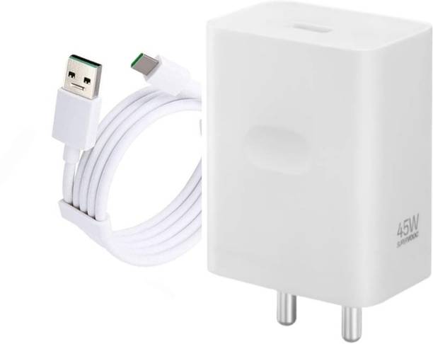 TechFuze 80 W VOOC 8 A Wall Charger for Mobile with Detachable Cable