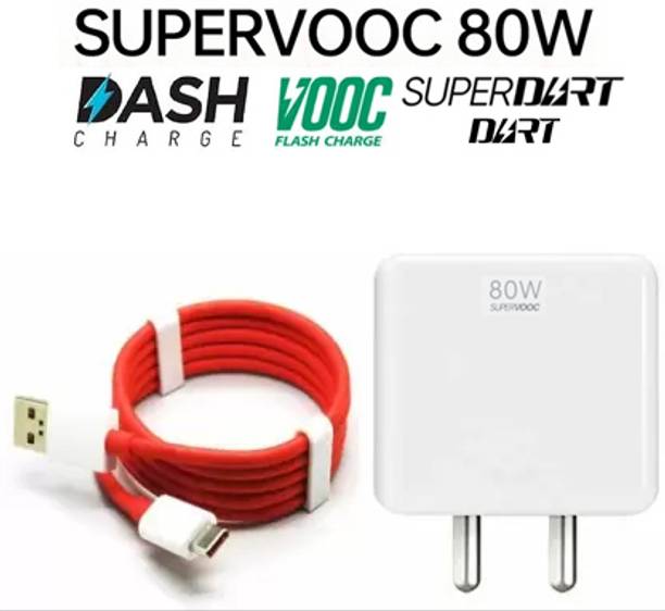 CLAT 80 W VOOC 6 A Wall Charger for Mobile with Detachable Cable