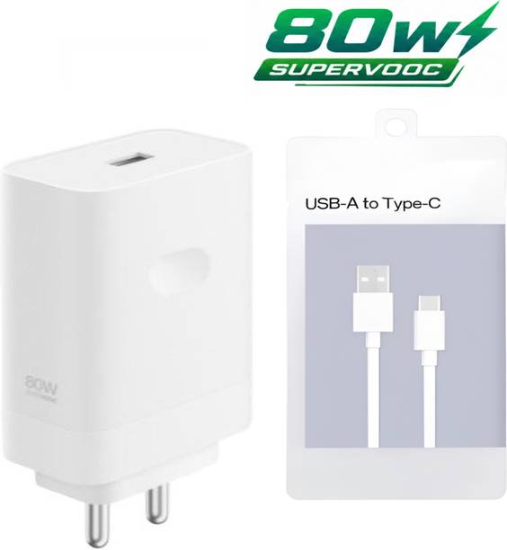 OPPO 80 W SuperVOOC 7.3 A Wall Charger for Mobile with Detachable Cable