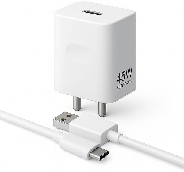 shopbucket 45 W SuperVOOC 5 A Wall Charger for Mobile with Detachable Cable
