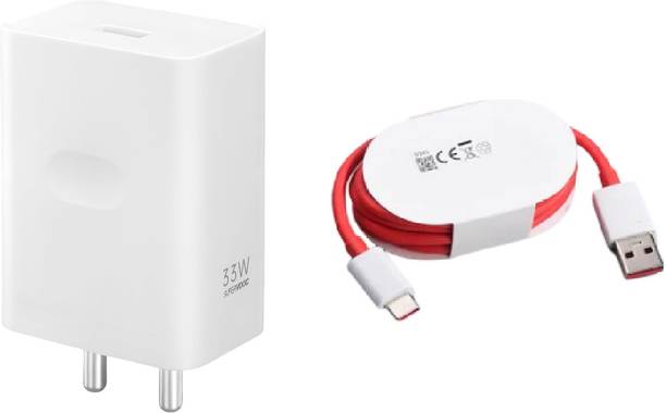 OnePlus 33 W SuperVOOC 3 A Wall Charger for Mobile with Detachable Cable