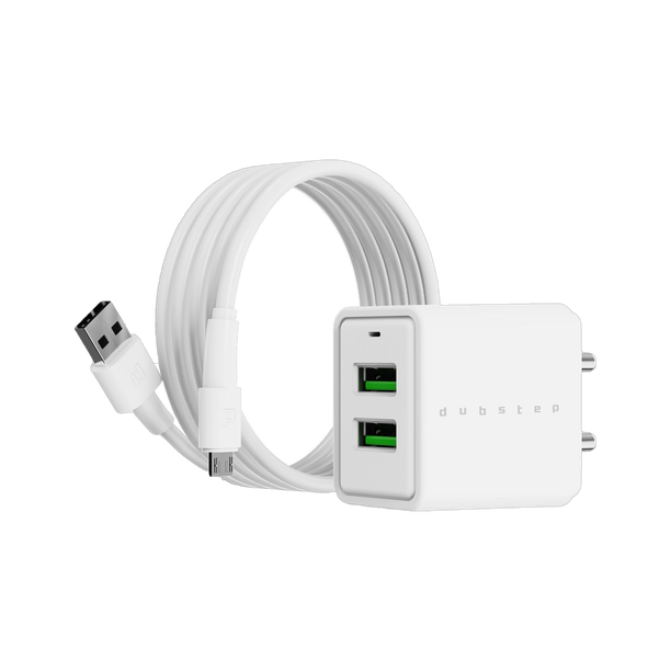 Dubstep 16 W Quick Charge 3.1 A Wall Charger for Mobile with Detachable Cable