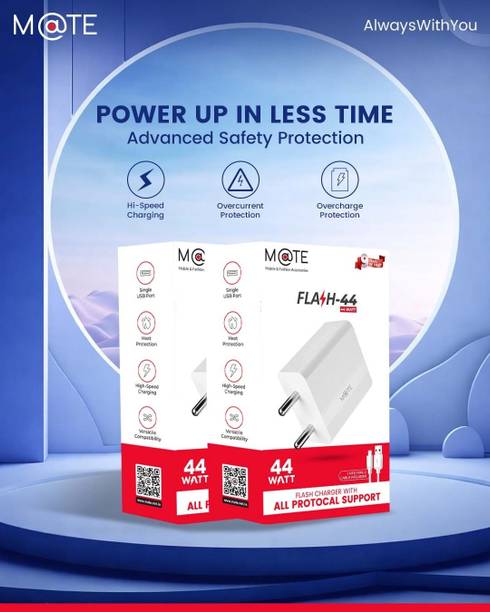 Mate Adaptive Fast Charging 0.4 A Single Port Mobile Charger with Detachable Cable