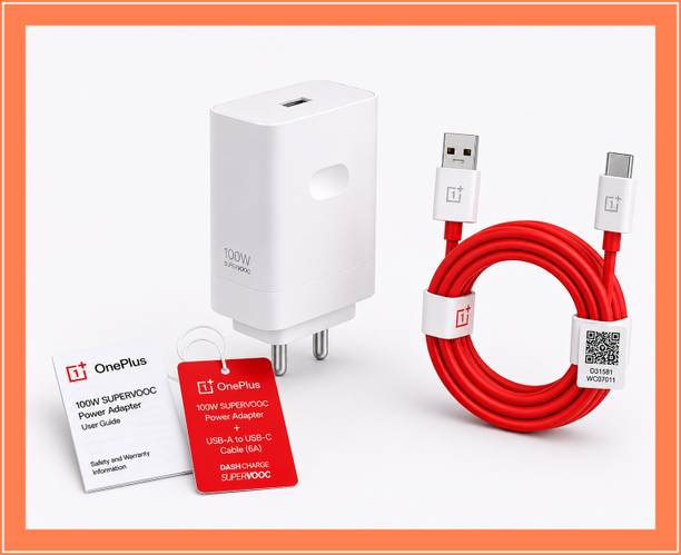 OnePlus 100 W SuperVOOC 9 A Wall Charger for Mobile with Detachable Cable