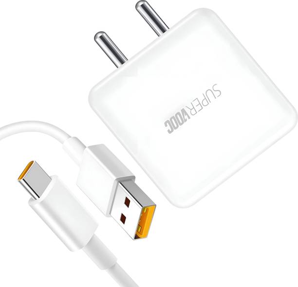 Zybux 80 W SuperVOOC 5 A Wall Charger for Mobile with Detachable Cable