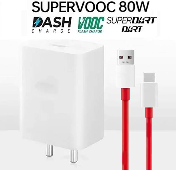 CLAT 80 W SuperVOOC 6 A Wall Charger for Mobile with Detachable Cable