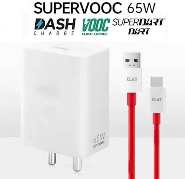 CLAT 65 W SuperVOOC 6 A Wall Charger for Mobile with Detachable Cable
