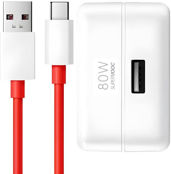 CLAT 80 W SuperVOOC 6 A Wall Charger for Mobile with Detachable Cable