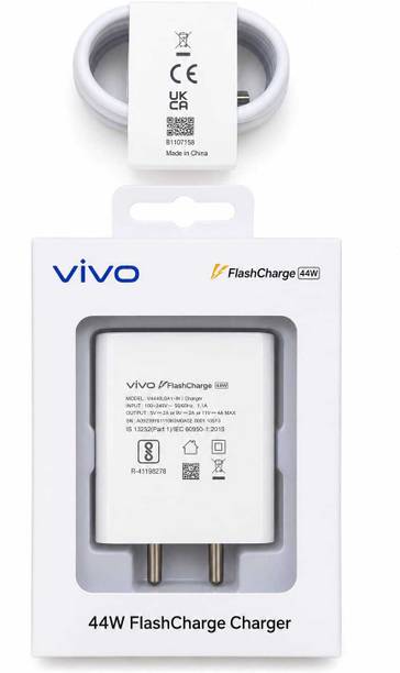 vivo 44 W Wall Charger for Mobile with Detachable Cable
