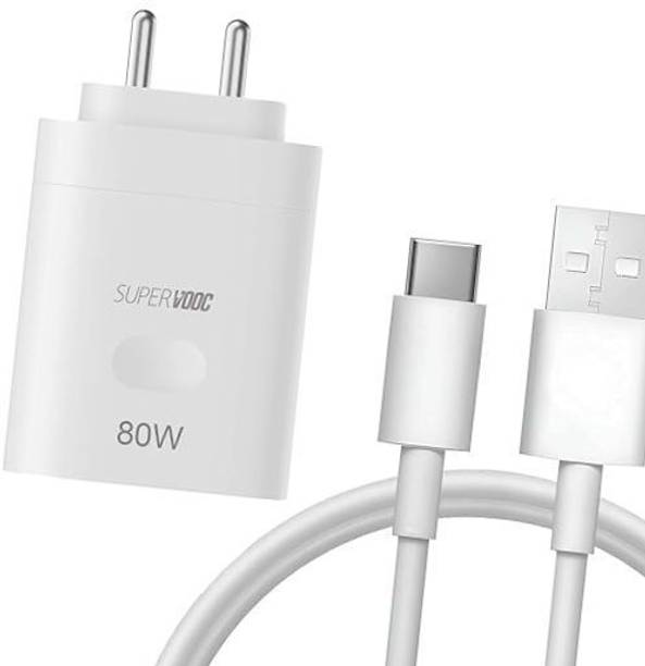 Amozkart 80 W PD 3 A Wall Charger for Mobile with Detachable Cable