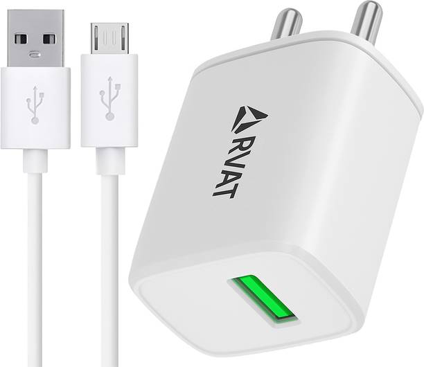 RVAT 18 W Qualcomm 3.0 3.1 A Wall Charger for Mobile with Detachable Cable
