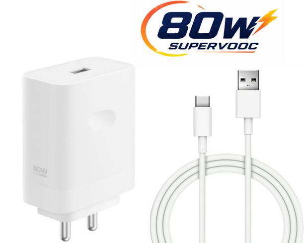 OPPO 80 W SuperVOOC 7.3 A Wall Charger for Mobile with Detachable Cable