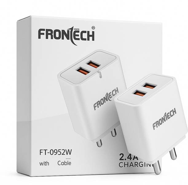 Frontech 12 W Quick Charge 2.4 A Dual Port Mobile Charger with Detachable Cable