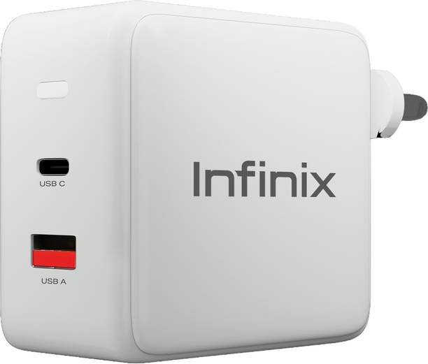 Infinix 45 W GaN 3 A Dual Port Mobile Charger