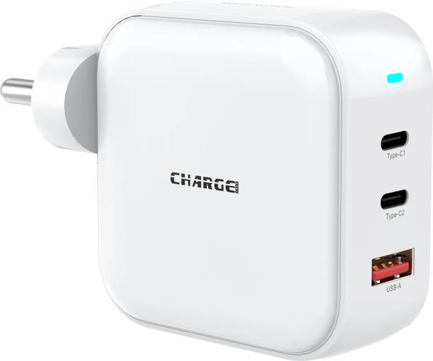 ChargeXcel 65 W GaN 3.25 A Multi-pin Wall Charger for Mobile with Detachable Cable