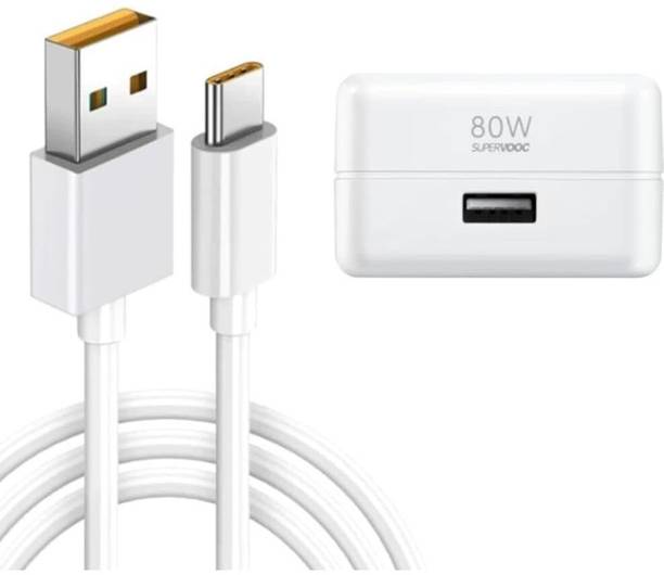 CLAT 80 W SuperVOOC 6 A Wall Charger for Mobile with Detachable Cable