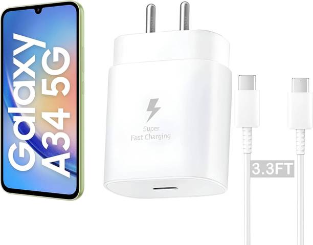 Zybux 25 W PD 3 A Wall Charger for Mobile with Detachable Cable