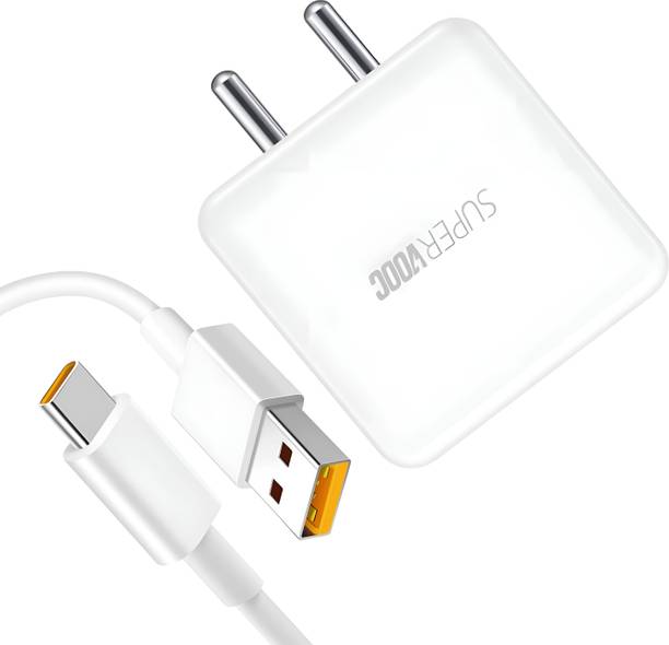 Zybux 33 W SuperVOOC 5 A Wall Charger for Mobile with Detachable Cable