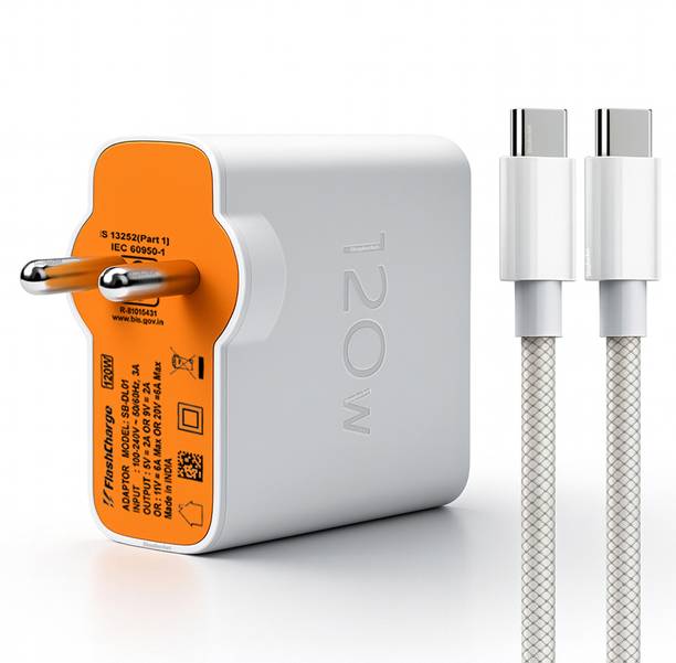 SB 120 W Quick Charge 6 A Wall Charger for Mobile with Detachable Cable