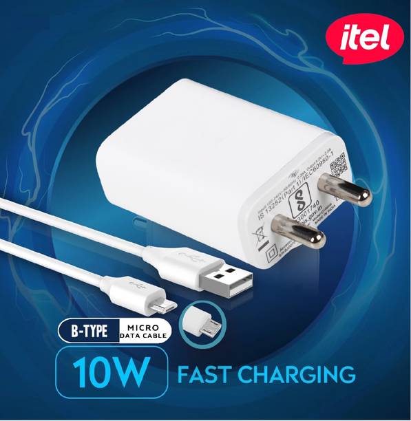 itel 10 W 2 A Wall Charger for Mobile with Detachable Cable