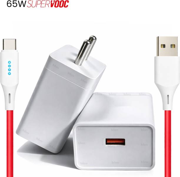 Sulania 65 W SuperVOOC 6 A Wall Charger for Mobile with Detachable Cable