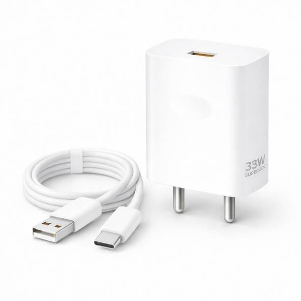 Prifakt 33 W SuperVOOC 6 A Wall Charger for Mobile with Detachable Cable