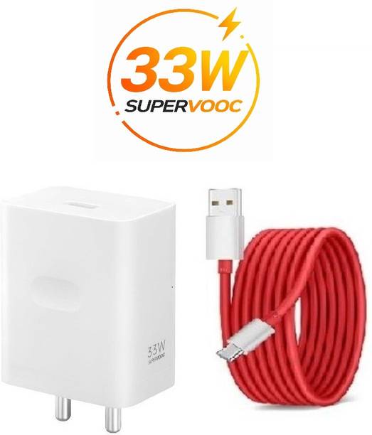 OnePlus 33 W SuperVOOC 3 A Wall Charger for Mobile with Detachable Cable