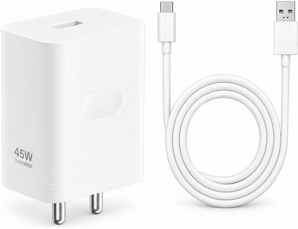 OPPO 45 W SuperVOOC 4 A Wall Charger for Mobile with Detachable Cable