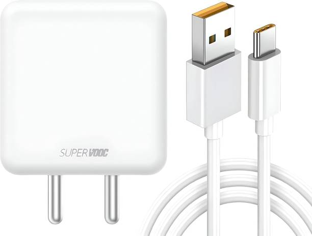 CLAT 80 W SuperVOOC 6 A Wall Charger for Mobile with Detachable Cable