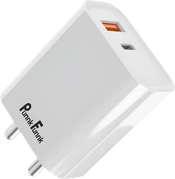 PunnkFunnk 20 W Quick Charge 3.1 A Wall Charger for Mobile with Detachable Cable
