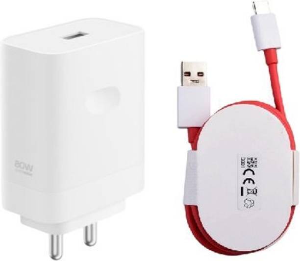OnePlus 80 W SuperVOOC 7.3 A Wall Charger for Mobile with Detachable Cable