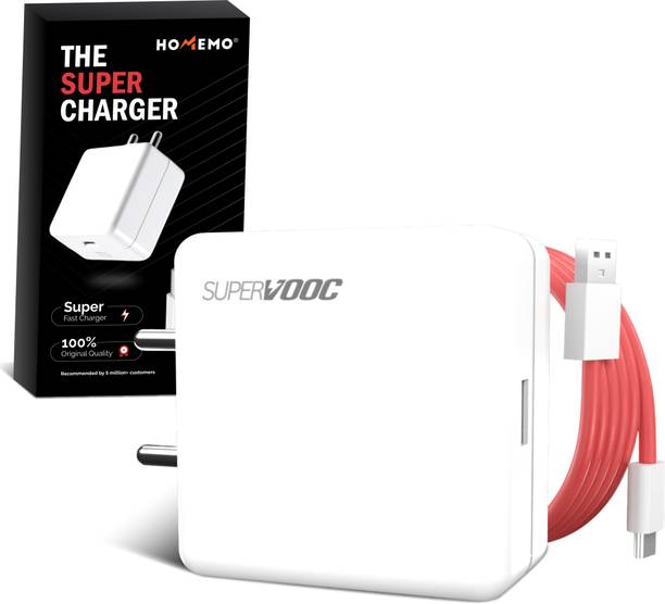 HOMEMO 80 W SuperVOOC 6 A Wall Charger for Mobile with Detachable Cable